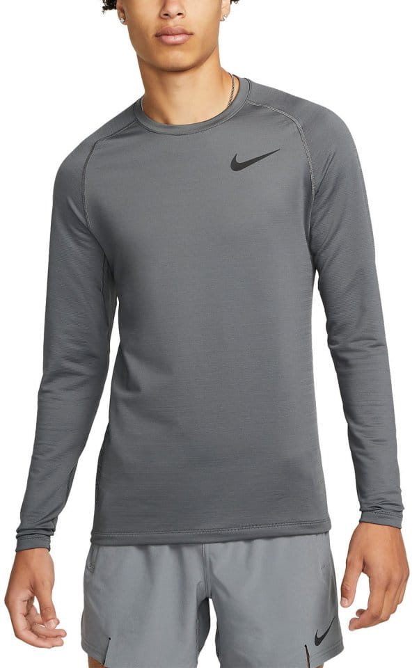 Koszula z długim rękawem Nike Pro Warm Sweatshirt Grau Schwarz F068