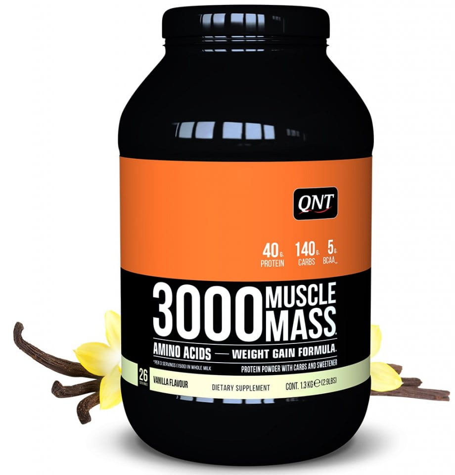 Proszki białkowe QNT 3000 Muscle Mass Vanila- 1,3 kg