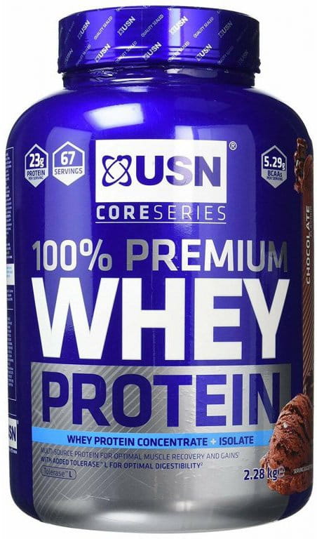 Proszki białkowe USN 100% Whey Protein Premium čokoláda 2.28kg