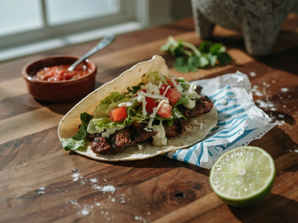 przygotowanie składników do taco