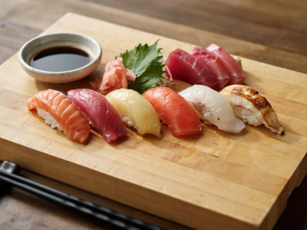sushi na talerzu
